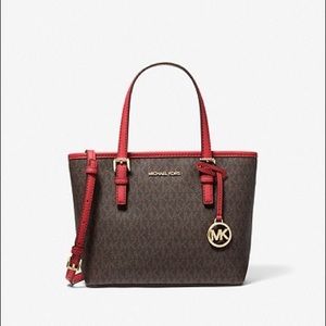 Michael Kors Jet Set Travel  Logo Top-Zip Tote Bag